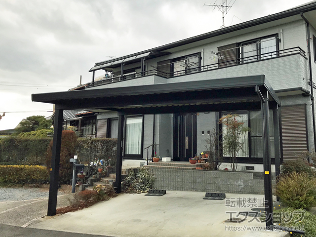 愛知県丹羽郡扶桑町のLIXIL リクシル（トステム）のカーポート テリオスポートIII 3000 2台用 4本柱 積雪〜100cm対応 施工例