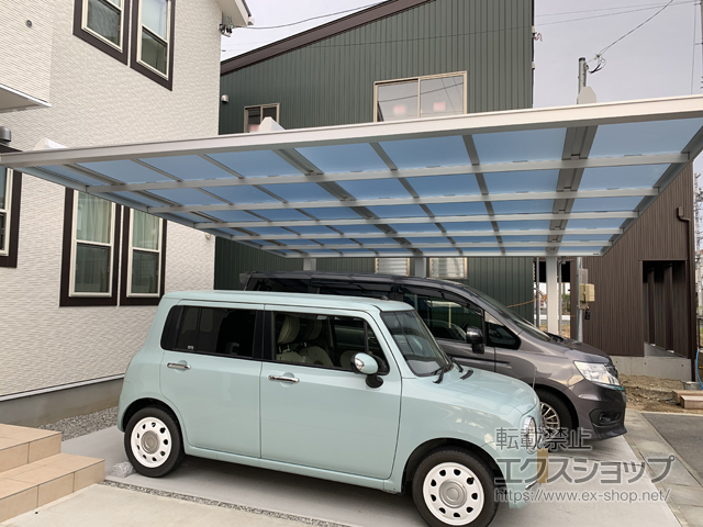 静岡県浜松市ののカーポート ダブルフェース 積雪〜20cm対応*側面支持タイプ 施工例