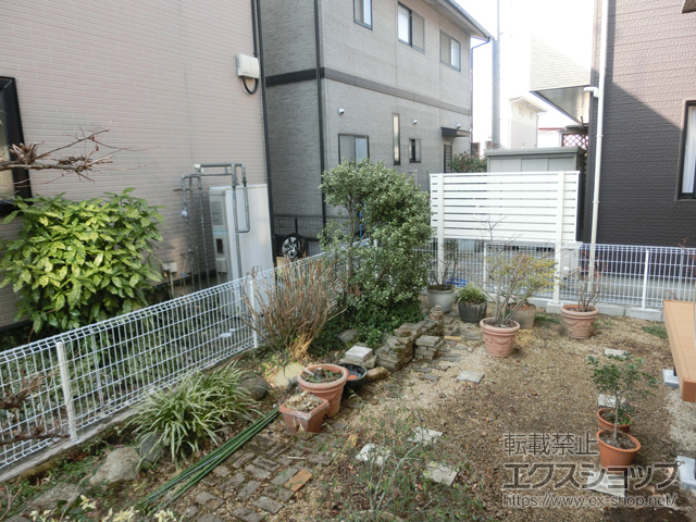 宮城県多賀城市ののフェンス・柵 イーネットフェンス 2F型 自由柱施工 施工例