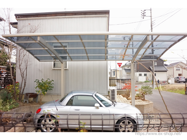 茨城県龍ケ崎市ののカーポート プレシオスポート 積雪〜20cm対応 施工例