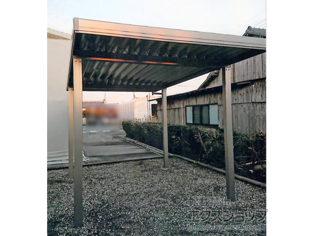滋賀県彦根市のLIXIL リクシル（トステム）のカーポート テリオスポートIII 1500 角柱4本 積雪〜50cm対応 施工例