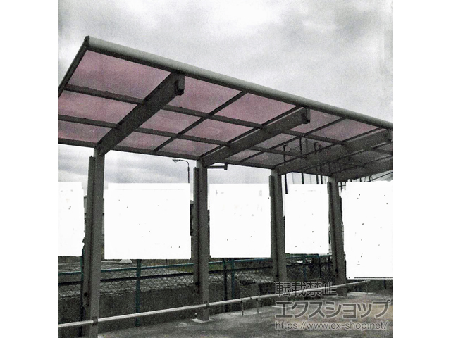 大阪府摂津市ののサイクルポート・駐輪場 エフルージュグランミニ 縦連棟 積雪〜20cm対応 施工例