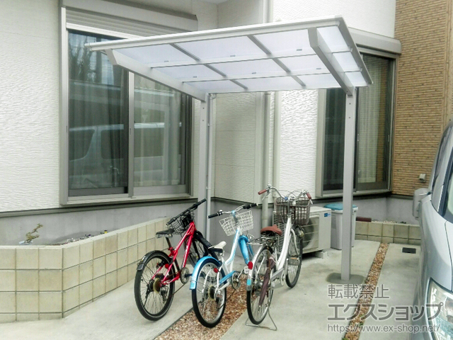 埼玉県春日部市ののサイクルポート・駐輪場 ネスカFミニ (フラットスタイル) 積雪〜20cm対応 施工例