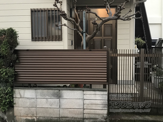 東京都杉並区ののフェンス・柵 ミエーネフェンス 目隠しルーバータイプ 自由柱施工 施工例