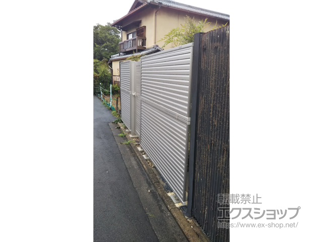 京都府京都市ののフェンス・柵 ミエーネフェンス 目隠しルーバータイプ 2段支柱 自立建て用（パネル2段） 施工例