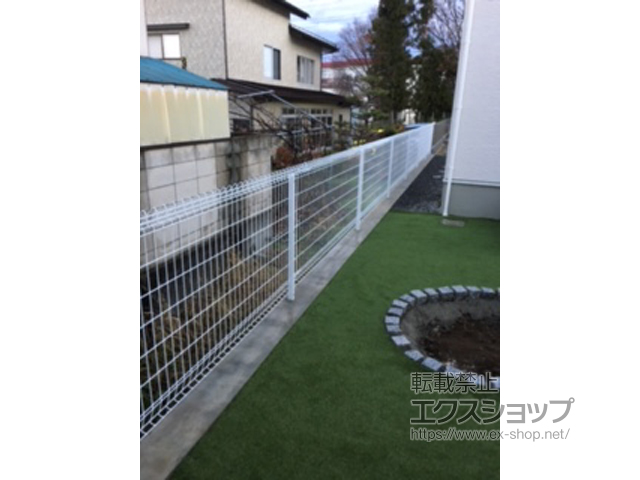 長野県須坂市ののフェンス・柵 メッシュフェンス G10-R　自由柱 施工例