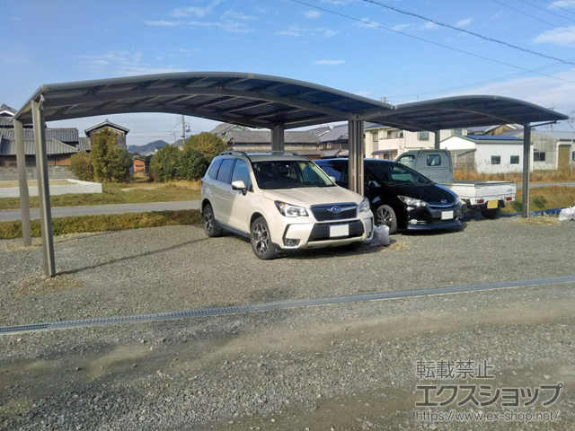 兵庫県加西市ののカーポート ネスカR (ラウンドスタイル) ワイド 積雪〜20cm対応 施工例