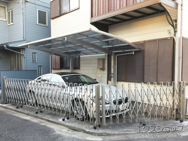 東京都練馬区ののカーゲート レイオス4型 ノンレール 片開き角地セット 26SJ+54T 施工例