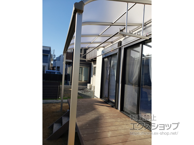 静岡県浜松市ののテラス屋根 プレシオステラス R型 テラスタイプ 単体 積雪〜20cm対応 施工例