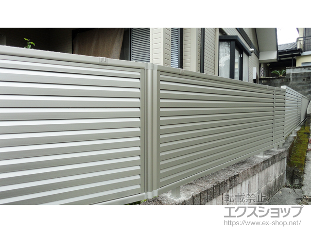 福岡県大牟田市ののフェンス・柵 ミエーネフェンス 目隠しルーバータイプ 自由柱施工 施工例