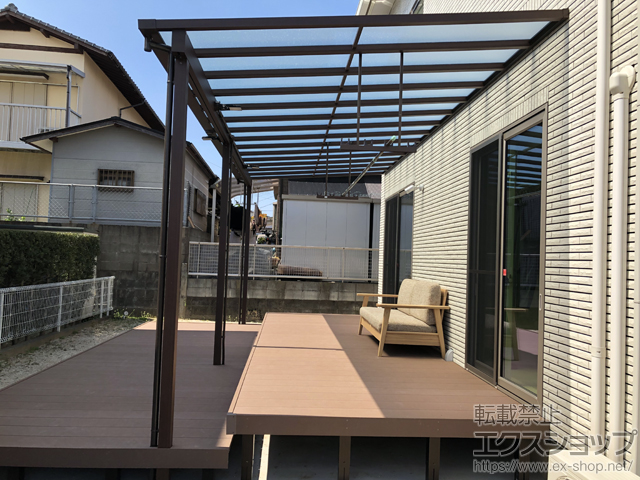福岡県福岡市ののテラス屋根、ウッドデッキ リウッドデッキ 200 施工例