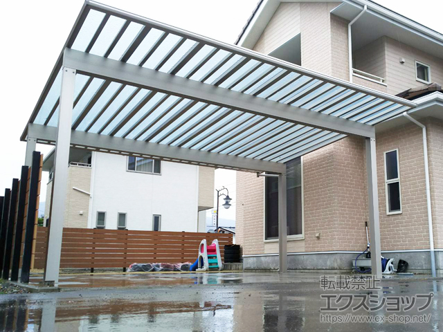 長野県千曲市ののカーポート エフルージュ ツイン50 積雪〜50cm対応 施工例