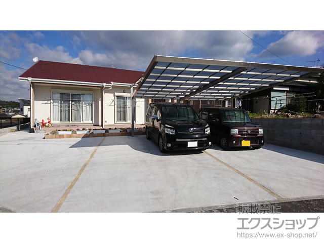 福岡県大牟田市ののカーポート マイポートNext ワイド2台用 積雪〜20cm対応 施工例