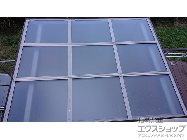 福岡県糸島市ののサイクルポート・駐輪場 フーゴFミニ (フラットスタイル) 木調色 積雪〜20cm対応 施工例