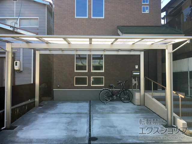 静岡県静岡市ののカーポート エフルージュ ツイン 積雪〜20cm対応 施工例