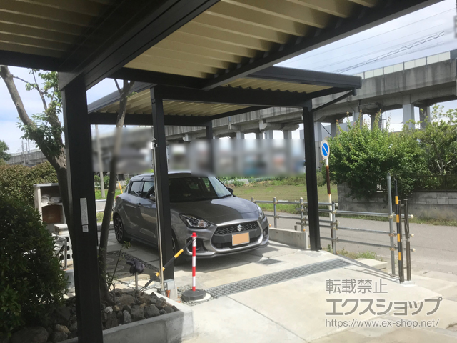 埼玉県熊谷市のLIXIL リクシル（トステム）のカーポート テリオスポートIII 3000 角柱4本柱 積雪〜100cm対応 施工例