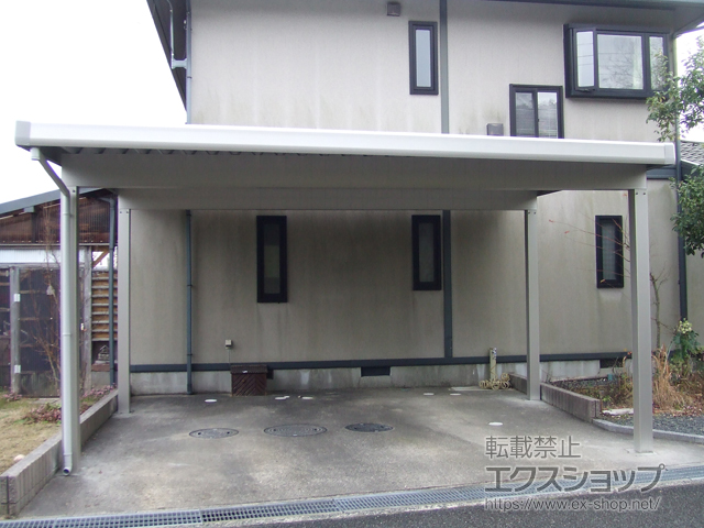 京都府宮津市ののカーポート ジーポートneo Aタイプ 2台用 角柱4本 積雪〜100cm対応 施工例