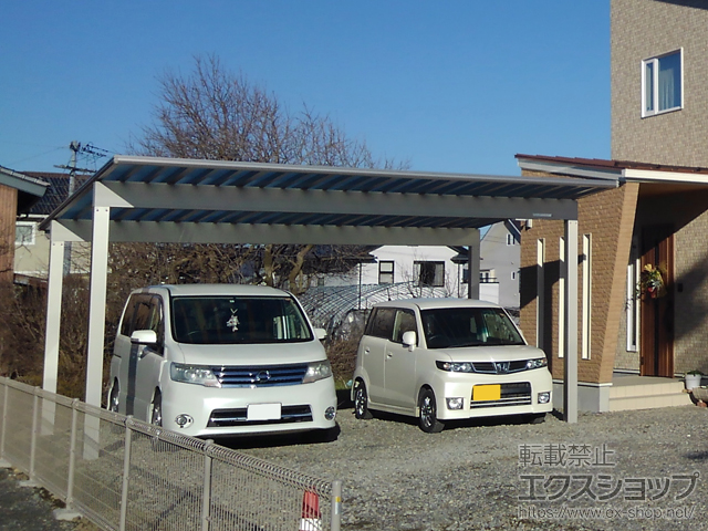 長野県駒ヶ根市ののカーポート エフルージュ ツイン50 積雪〜50cm対応 施工例