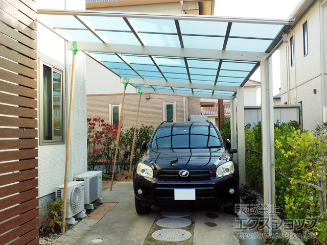 広島県福山市ののカーポート エフルージュグラン 延長　積雪〜20cm対応 施工例