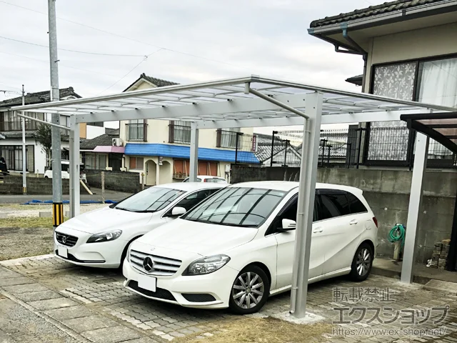 宮崎県都城市のYKKAPのカーポート エフルージュ ツイン　積雪～20cm対応 施工例