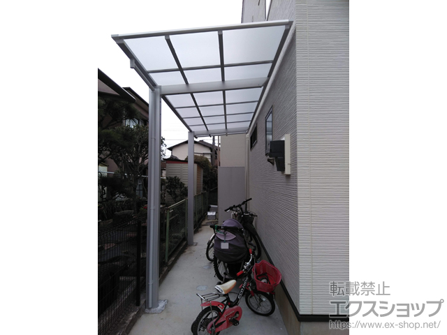 静岡県駿東郡清水町ののサイクルポート・駐輪場 ネスカFミニ (フラットスタイル) 積雪〜20cm対応 施工例