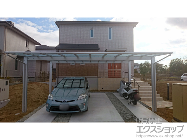 兵庫県三田市ののカーポート エフルージュ ツイン 積雪〜20cm対応 施工例