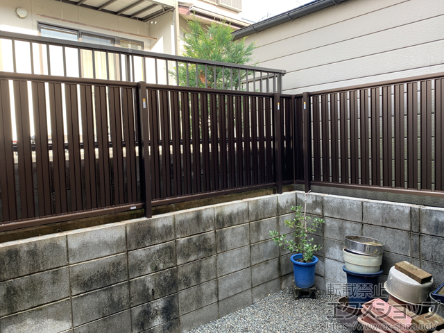 京都府京都市ののフェンス・柵 シンプレオフェンスST1型 縦スリット 自由柱施工 施工例