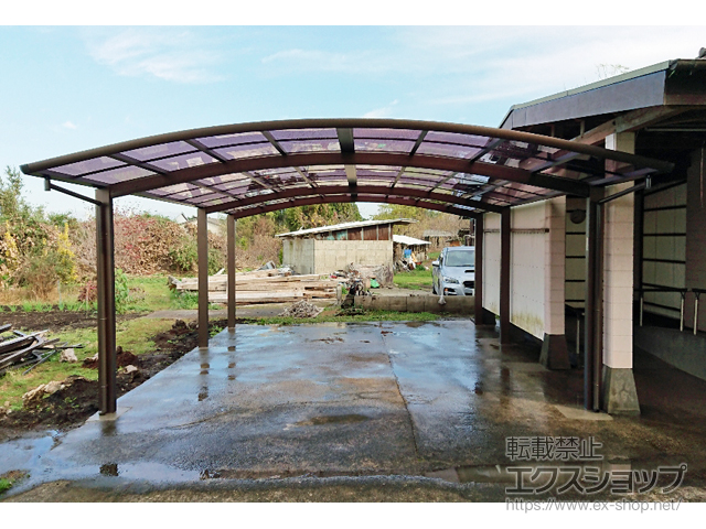 宮崎県児湯郡川南町ののカーポート レイナツインポートグラン 延長　積雪〜20cm対応 施工例