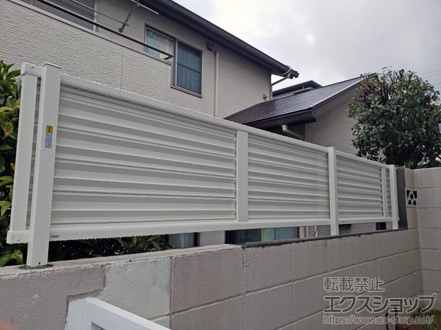 神奈川県川崎市ののフェンス・柵 ミエーネフェンス 目隠しルーバータイプ 自由柱施工 施工例