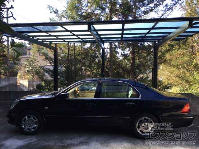 茨城県稲敷郡美浦村ののカーポート ニューマイリッシュ 逆勾配 前下がり 積雪〜20cm対応 施工例