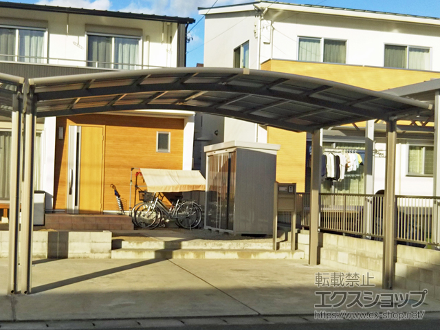 岐阜県関市ののカーポート ネスカR (ラウンドスタイル) ワイド 積雪〜20cm対応 施工例