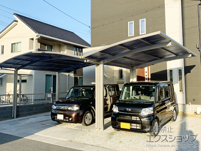 岡山県浅口郡里庄町ののカーポート レイナポートグラン M合掌　積雪〜20cm対応 施工例