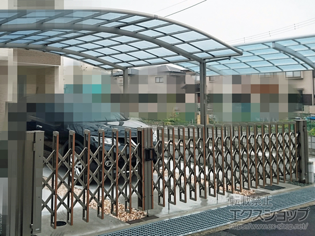 兵庫県宝塚市ののカーゲート エアリーナII ノンキャスター 両開き親子タイプ 58W(17S+41M) 施工例