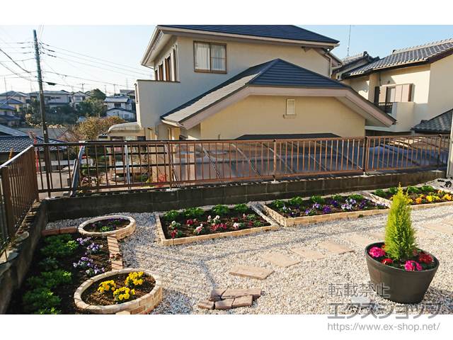 静岡県沼津市ののフェンス・柵 ミエッタフェンス 防犯たて格子タイプ 自由柱施工 施工例