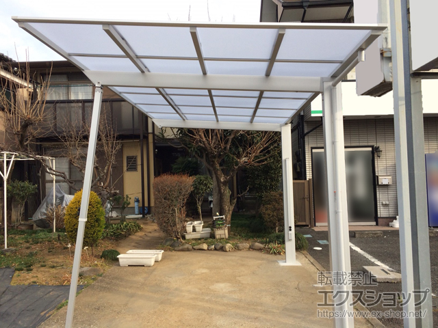 埼玉県白岡市ののカーポート ネスカＦ (フラットスタイル) 耐雪風圧強化パッケージ 積雪〜30cm対応 施工例