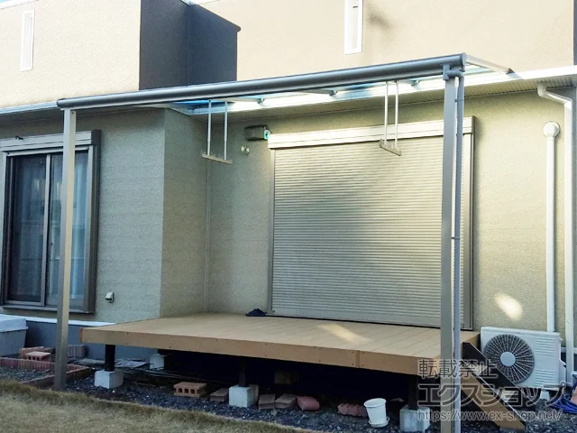栃木県栃木市のYKKAPのテラス屋根 ヴェクターテラス F型 テラスタイプ 単体 積雪～20cm対応 施工例
