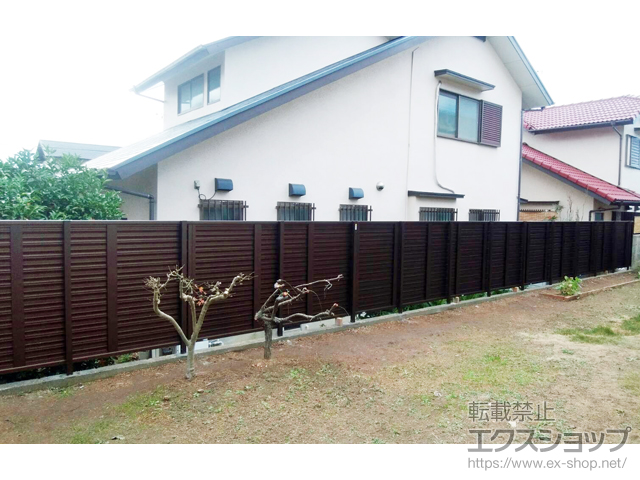 福岡県福岡市ののフェンス・柵 シンプレオフェンス13型 ルーバー 自由柱施工 施工例