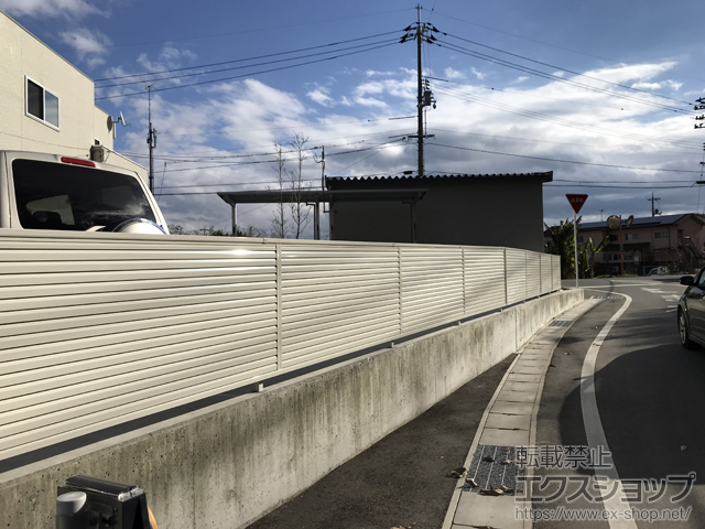 岡山県岡山市ののフェンス・柵 ミエーネフェンス 目隠しルーバータイプ 自由柱施工 施工例