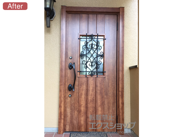 千葉県千葉市のLIXIL リクシル（トステム）の玄関ドア リシェント玄関ドア3 断熱K4仕様 手動 片開き仕様(ランマ無)R D41型 施工例