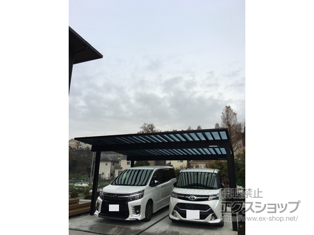 神奈川県厚木市ののカーポート エフルージュ ツイン50 積雪〜50cm対応 施工例
