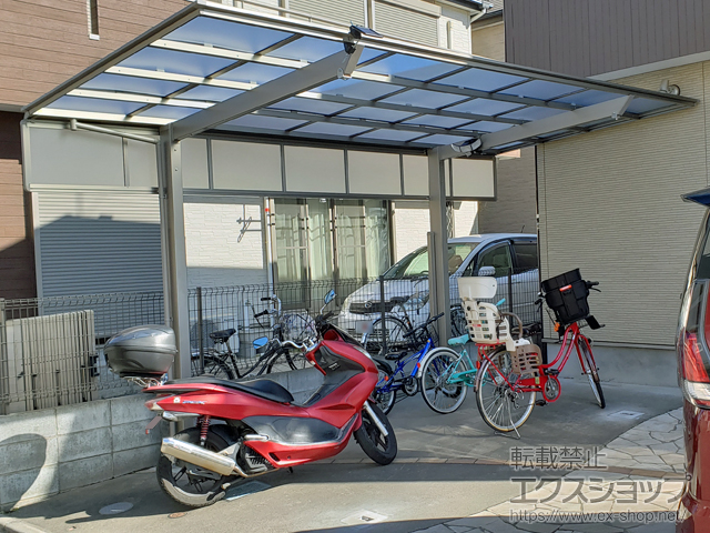埼玉県所沢市ののカーポート フーゴF (フラットスタイル) 耐雪風圧強化パッケージ 積雪〜30cm対応 施工例