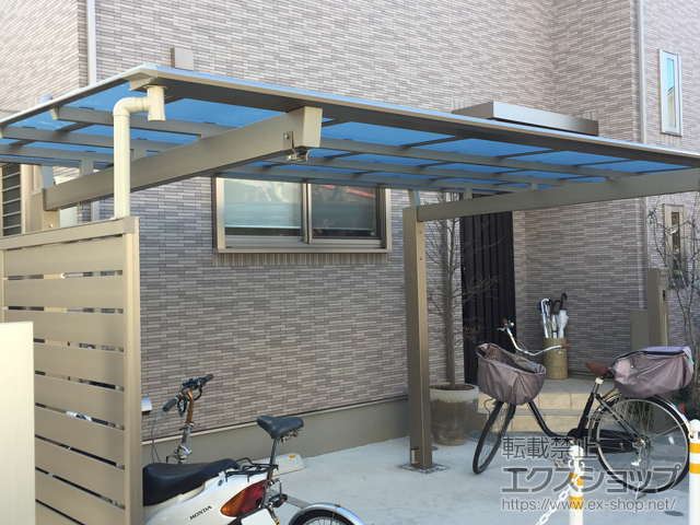 東京都練馬区ののカーポート ニューマイリッシュ 逆勾配 前下がり 積雪〜20cm対応 施工例
