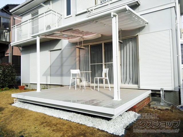 千葉県木更津市ののテラス屋根 レボリューA F型 テラスタイプ 単体 積雪〜20cm対応 施工例