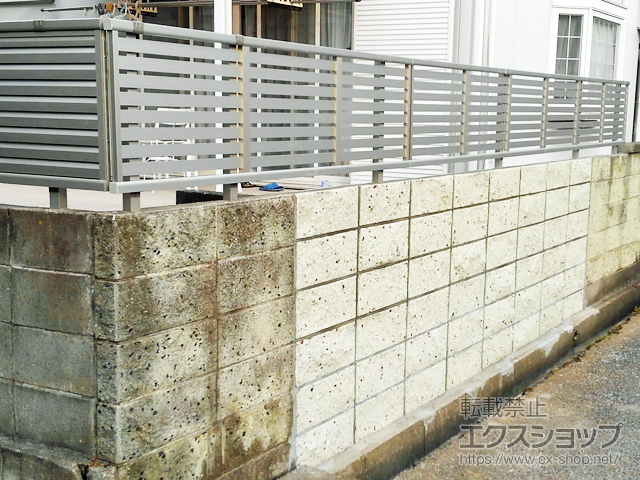 千葉県木更津市ののフェンス・柵 シンプレオフェンス3型 横太格子 自由柱施工 施工例