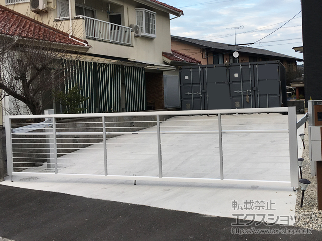 鹿児島県いちき串木野市ののカーゲート ラビーネ1型 ワイド 電動式 施工例