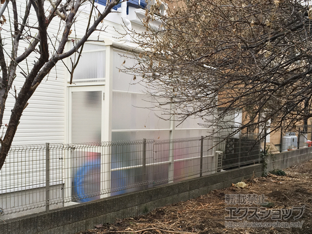 東京都八王子市ののストックヤード スピーネストックヤードF型 波板タイプ ヤード仕様 積雪50cm対応 施工例