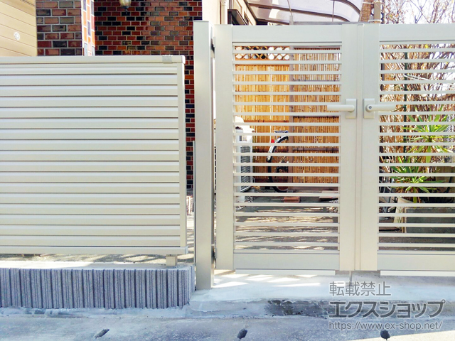 埼玉県三郷市ののフェンス・柵 ミエーネフェンス 目隠しルーバータイプ 自由柱施工 施工例