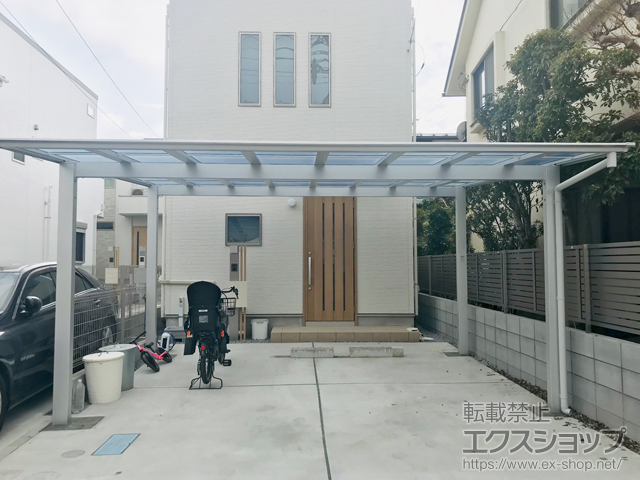 東京都小金井市ののカーポート ソリッドポート ワイド 積雪〜20cm対応 施工例