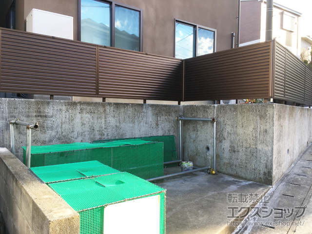 神奈川県厚木市ののフェンス・柵 ミエーネフェンス 目隠しルーバータイプ 自由柱施工 施工例