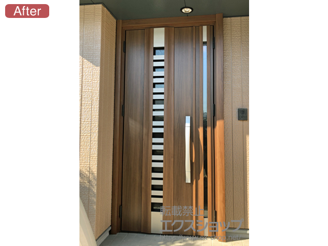 愛知県岡崎市のLIXIL リクシル（トステム）の玄関ドア リシェント玄関ドア3 断熱K4仕様 親子仕様(ランマ無)L G82型 施工例